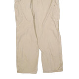 CARHARTT Mens Regular Beige Cotton Blend Trousers W36 L32 Workwear Zip Closure