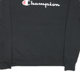 CHAMPION Mens Black Crew Neck M Logo Print Cotton Blend Sweatshirt