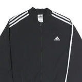 ADIDAS Womens Black White Sportswear Zip Jacket XL Polyester Plain