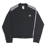 ADIDAS Womens Black White Sportswear Zip Jacket XL Polyester Plain