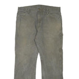 DICKIES Mens Regular Fit Cotton Blend Grey Workwear Trousers W36 L30 Utility Zip