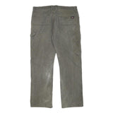 DICKIES Mens Regular Fit Cotton Blend Grey Workwear Trousers W36 L30 Utility Zip