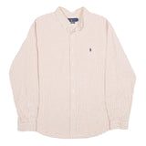 RALPH LAUREN Mens White & Orange Check Shirt 2XL Classic Cotton Button-Down