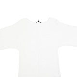 JAEGER Womens White Basic Cotton Top 3/4 Sleeve Round Neck M Casual