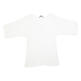 JAEGER Womens White Basic Cotton Top 3/4 Sleeve Round Neck M Casual