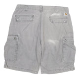 CARHARTT Mens Grey Relaxed Fit Cargo Shorts 3XL W38 Workwear Cotton Blend