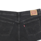 LEVI'S Womens Denim Black Casual Shorts M W32 Distressed Hem Raw Edge