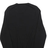 POLO RALPH LAUREN Mens Black Plain V-Neck Basic Knit Jumper Wool M Classic Style