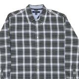 TOMMY HILFIGER Mens Black & White Check Shirt L Button Down Collar Long Sleeve