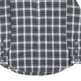 TOMMY HILFIGER Mens Black & White Check Shirt L Button Down Collar Long Sleeve