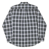 TOMMY HILFIGER Mens Black & White Check Shirt L Button Down Collar Long Sleeve