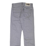 LEE Mens Cotton Blend Grey Regular Straight Trousers W29 L30 Zip Closure Casual