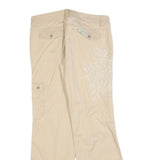 GUESS Womens Cotton Blend Beige Relaxed Cargo Trousers W32 L32 Casual Utility