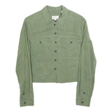 JACK WILLS Womens Green Plain Shirt UK 8 Button Long Sleeve Casual Lightweight