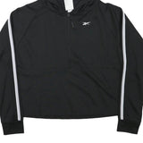 REEBOK Womens Black & White Hooded Jacket XS Polyester Blend Zip Casual