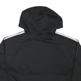 REEBOK Womens Black & White Hooded Jacket XS Polyester Blend Zip Casual