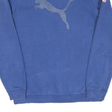 PUMA Mens Blue & Black Sweatshirt Crew Neck S Cotton Logo Graphic