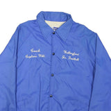 IMP PRINT Mens Blue Coach Jacket M Nylon Button Plain Lightweight