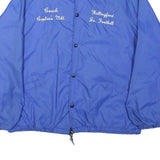 IMP PRINT Mens Blue Coach Jacket M Nylon Button Plain Lightweight