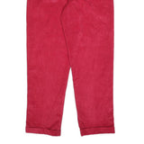 LANDS END Mens Cotton Red Relaxed Straight Trousers W37 L33 Casual Classic Zip