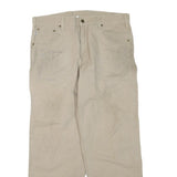 CARHARTT Mens Cotton Blend Beige Regular Fit Straight Leg Trousers W36 L30