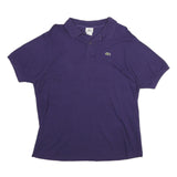 LACOSTE Mens Purple Cotton Short Sleeve Polo Shirt L Classic Fit