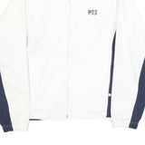 FILA Mens White & Navy Zip Jacket M Polyester Sport Casual Lightweight