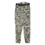 DENIM COLLECTION Womens Cotton Blend Camouflage Slim Leg Trousers W24 L27 Belted