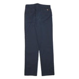 DICKIES Mens Cotton Blend Navy Regular Straight Trousers W27 L30 Workwear