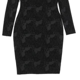 L'AGENCE Womens Black Cotton Blend Off The Shoulder Bodycon Dress Long Sleeve UK