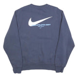 NIKE Mens Blue Crew Neck M Athletic Dept Just Do It Sweatshirt Classic Fit