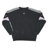 ADIDAS Mens Black & Purple Crew Neck S Cotton Blend Pullover Sweatshirt