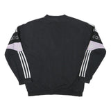 ADIDAS Mens Black & Purple Crew Neck S Cotton Blend Pullover Sweatshirt