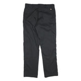 DICKIES Mens Cotton Black Regular Straight Trousers W38 L34 Workwear Zip Closure