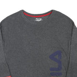 FILA Womens Grey & Red Logo Crew Neck XS Sweatshirt Cotton Blend Comfortable