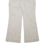 GLORIA VANDERBILT Womens Cotton Blend Beige Relaxed Wide-Leg Trousers W30 L32