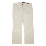 ANGELO LITRICO Mens Cotton Blend Beige Relaxed Straight Trousers W38 L31 Casual