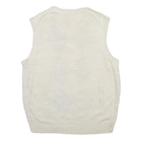 DOCKERS Mens Cream Argyle Patterned V-Neck Acrylic Jumper Vest M Casual Smart