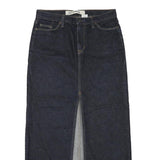 GAP Womens Blue Denim Midi Straight Skirt UK 6 Cotton Blend Front Slit Pockets