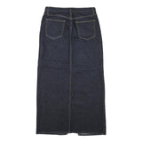 GAP Womens Blue Denim Midi Straight Skirt UK 6 Cotton Blend Front Slit Pockets