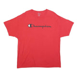 CHAMPION Mens Red XL Graphic T-Shirt Short Sleeve Crew Neck Casual Cotton Blend