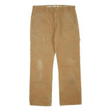 DICKIES Mens Jeans Beige Regular Straight Cotton Blend W34 L30 Workwear Zip