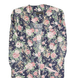 JUST IN THYME Womens Blue Floral Cotton Blend Jacket L Casual Elegant