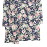 JUST IN THYME Womens Blue Floral Cotton Blend Jacket L Casual Elegant