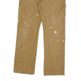 DICKIES Mens Regular Fit Beige Workwear Cotton Blend Trousers W33 L30 Durable