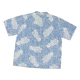 PALMWAVE Mens Blue & White Pineapple Cotton Blend Shirt L Casual Summer