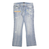 DOLCE & GABBANA Womens Blue Regular Bootcut Denim Medium W31 L29 Distressed Zip