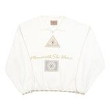 SDI Womens White Ski Wear Collar XL Cotton Blend Pullover Sweatshirt Ski Style