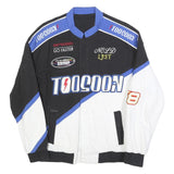 Mens Black & White Motorsport Cotton Blend Zip Jacket M Racing Inspired 1998
