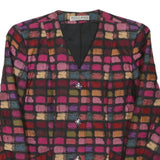 PAULA KLEIN Womens Colourblock Jacket S Woven Button Closure Elegant Office Wear